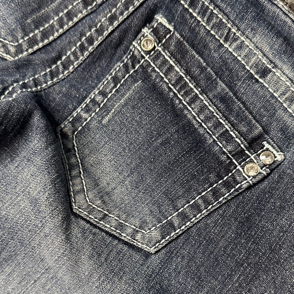 ZCO Jeans Women's Distressed Embellished Skinny‎ Blue Jeans Size 1 - Picture 12 of 13
